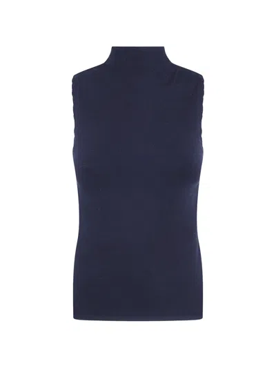 Twinset Knitted Top With Crochet Details In Black
