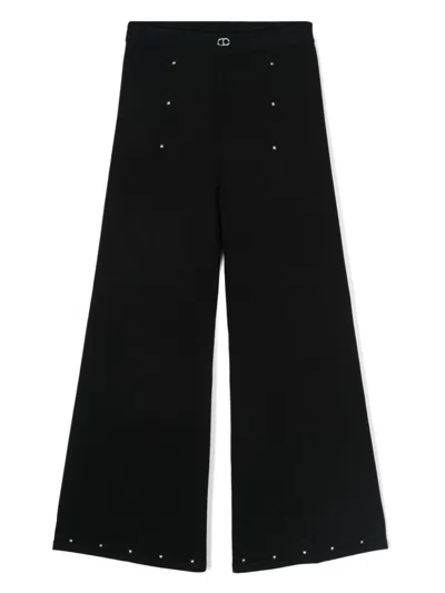Twinset Kids' Knitted Trousers In Black