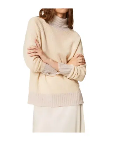 Twinset Knitted Turtleneck Sweater In Neutral