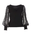 Twinset Knitwear Blouse With Deep V-neckline In Black