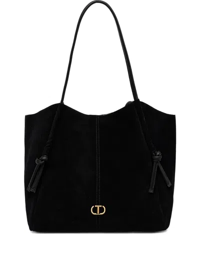 Twinset Knot-detail Tote Bag In Black
