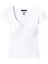 Twinset Knot-detailing Ribbed-knit T-shirt In White