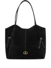 Twinset Knot Suede Tote Bag In Black