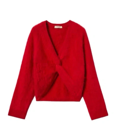 Twinset Knot-detail Brushed Sweater In Black