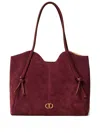 Twinset Knotted-strap Suede Tote Bag In Red