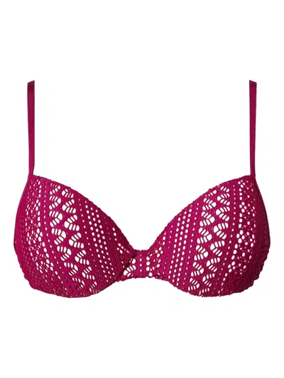 Twinset Lace Bikini Top In Purple