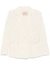 Twinset Blazer Boxy En Dentelle Florale In Neutrals