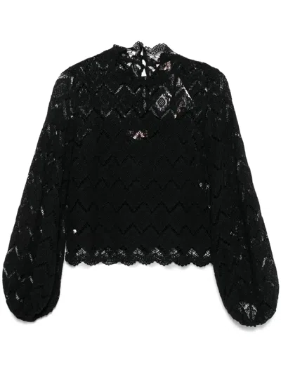Twinset Lace Blouse In Black