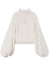 Twinset Twin-set Lace-detail Beige Sweater In Neutrals
