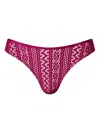 Twinset Lace Brazilian Bikini Bottom In 11736_magenta Purple