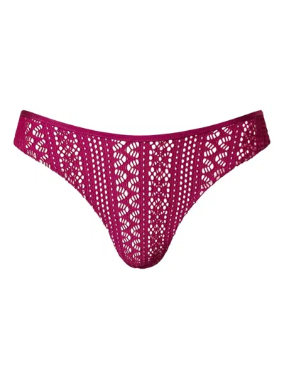 Twinset Lace Brazilian Bikini Bottom In 11736_magenta Purple