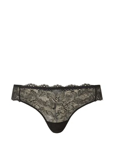 Twinset Lace Brazilian Briefs In Black