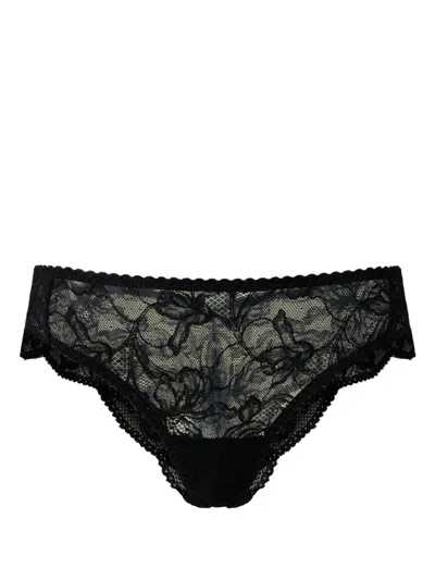 Twinset Lace Brazilian Briefs In Black