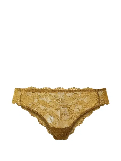 Twinset Lace Brazilian Briefs In Brown