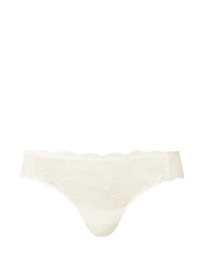 Twinset Lace Brazilian Briefs In White