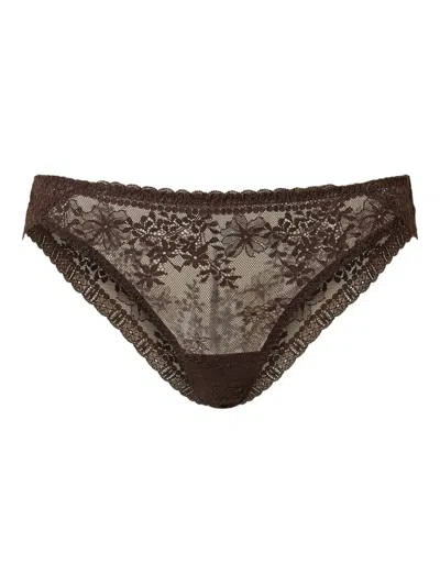 Twinset Lace Briefs In Brown