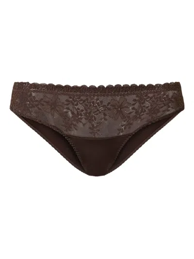 Twinset Lace Briefs In Brown