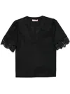 Twinset Lace-detail Blouse In Black