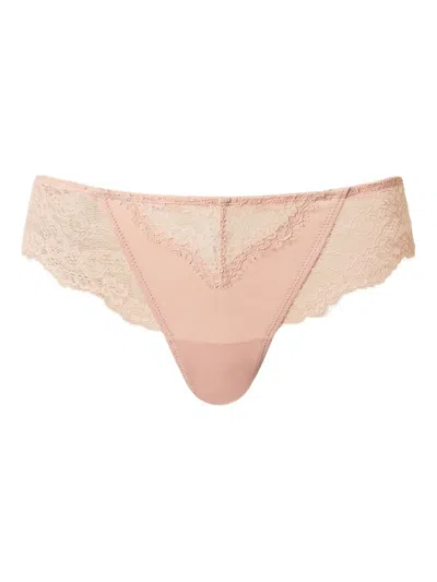 Twinset Lace-detail Briefs In Pink