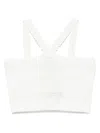 Twinset Twin-set Cropped Textured Top With Cross-front Straps In White