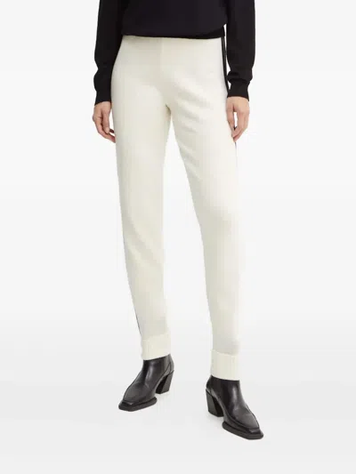 Twinset Lace-detail Cuffed Trousers In White