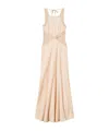 Twinset Flared Beige Long Dress With Lace