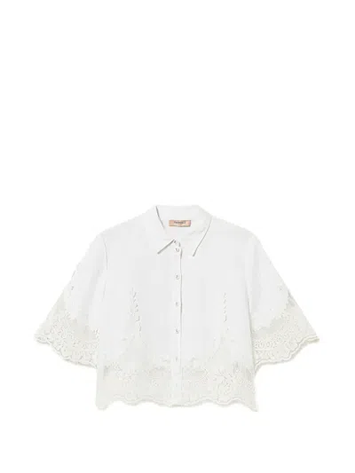 Twinset Lace-detail Shirt In White