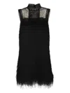 Twinset Lace-detail Sleeveless Mini Dress In Black