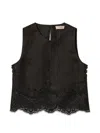 Twinset Lace-detail Top In Blue