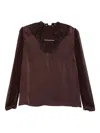 Twinset Lace-detailing Blouse In Brown