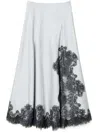Twinset Lace-detailing Midi Skirt In Grey