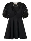 Twinset Black Cotton Mini Dress In Black