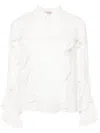 Twinset Lace-detailing Ruffled Blouse In White