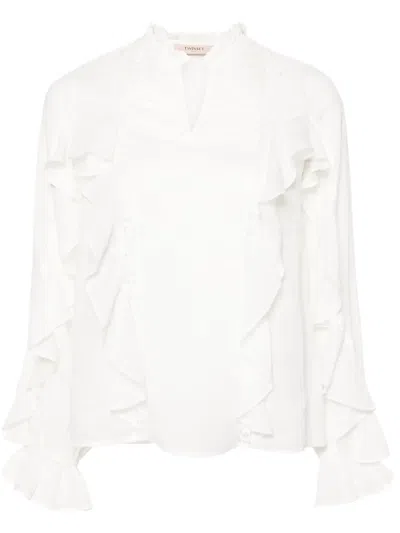 Twinset Lace-detailing Ruffled Blouse In White