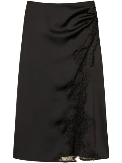 Twinset Rock Mit Spitzendetail In 00006_nero