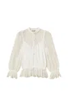 Twinset Lace Drawstring Blouse Valenciennes In White