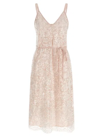 Twinset Lace Dress In Pink