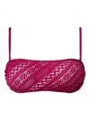 Twinset Lace-embellished Bikini Top In Purple