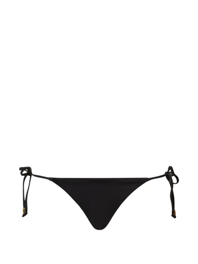 Twinset Lace-fastening Bikini Bottom In Black