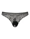 Twinset Lace-insert G-string Thong In Black