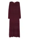 Twinset Lace-insert Long-sleeve Dress In Red