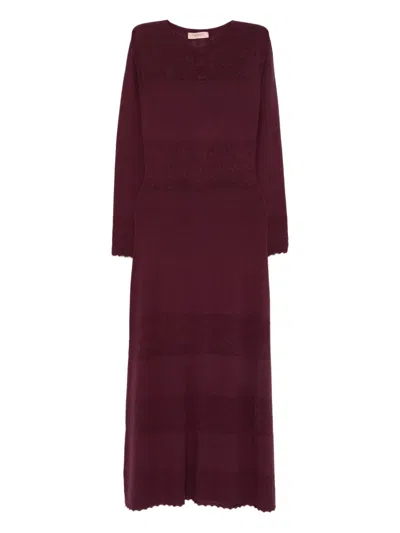 TWINSET LACE-INSERT LONG-SLEEVE DRESS
