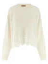 Twinset Lace Insert Sweater In Neutral