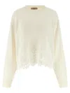 Twinset Lace Insert Sweater In White