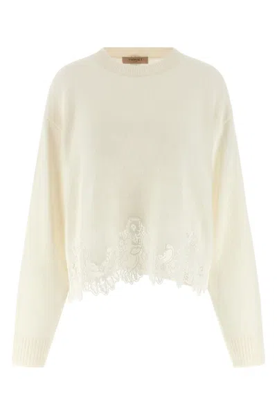 TWINSET LACE INSERT SWEATER