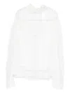 Twinset Delicate Long-sleeve Sheer Lace Shirt In White
