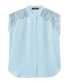 Twinset Lace-panel Blouse In Blue