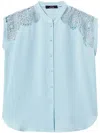Twinset Lace-panel Blouse In Blue