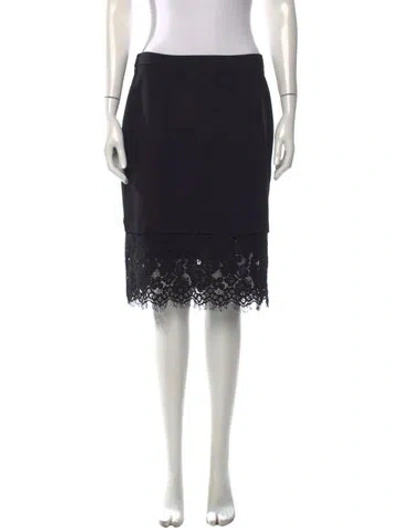 Pre-owned Twinset Lace Pattern Midi Length Skirt In Black