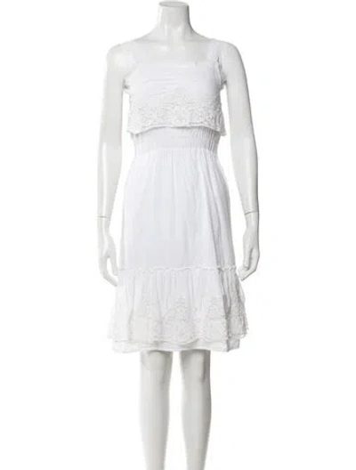 Pre-owned Twinset Lace Pattern Mini Dress In White
